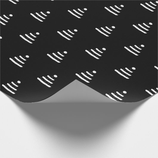 Schwarzweiss-Weihnachtsbaumlech Geschenkpapier (Ecke)