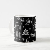 Schwarzweiß-Weihnachtskaffee-Tasse Kaffeetasse (Vorderseite Links)