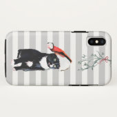 Schwarzweiss-Weihnachtskatze mit Case-Mate iPhone Hülle (Rückseite (Horizontal))