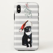 Schwarzweiss-Weihnachtskatze mit Case-Mate iPhone Hülle (Rückseite)