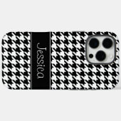 Schwarzweiß-Weiß-Hahnentrittmuster Personalisiert Case-Mate iPhone Hülle (Rückseite (Horizontal))