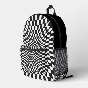 Schwarzweiß-Weiß-Karton Bedruckter Rucksack