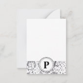 Schwarzweiß-Weiß-Musiknote Mitteilungskarte (Vorderseite)