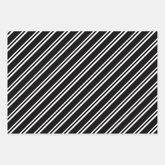 Schwarzweiß-Weiß-Muster Geschenkpapier Set (Vorderseite 3)