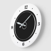 Schwarzweiß-Weiß-Simplistic Große Wanduhr (Winkel)