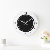 Schwarzweiß-Weiß-Simplistic Große Wanduhr (Zuhause)