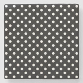 Schwarzweiß-Weißerbsen Steinuntersetzer (Vorderseite)