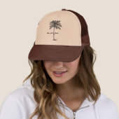 Schwarzweiss-West- Palm Beach u. Palmenentwurf Truckerkappe (Beispiel)