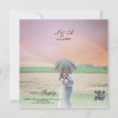 Schwarzweiß-Western Vintage Verzierte RahmenWedelu Einladung (Rückseite)