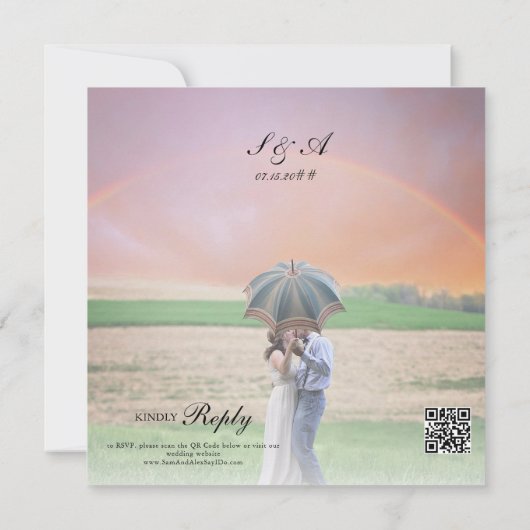 Schwarzweiß-Western Vintage Verzierte RahmenWedelu Einladung (Rückseite)