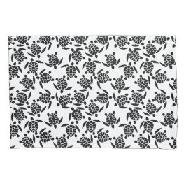 Schwarzweiß-Wiederholungsmotiv | Meeresschildkröte Kissenbezug