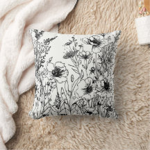 Schwarzweiß-Wildblumen