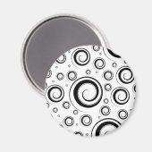 Schwarzweiß-Wirbel Magnet (Vorderseite/Rückseite)