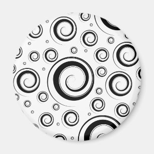 Schwarzweiß-Wirbel Magnet