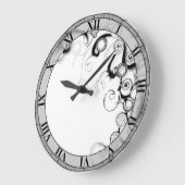 Schwarzweiss-Wirbel und Rotationen Große Wanduhr (Winkel)