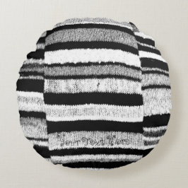 Schwarzweiss-Wirbel ursprüngliches modernes Rundes Kissen