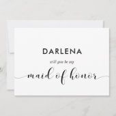 Schwarzweiß wird meine Trauzeugin sein Einladung (Vorderseite)