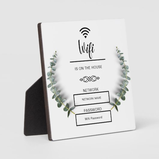 Schwarzweiß-WLAN-Kennwort für Zuhause Fotoplatte (Vorderseite)