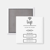 Schwarzweiß-WLAN-Kennwort für Zuhause Magnet (Vorderseite/Rückseite)