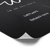 Schwarzweiß-WLAN-Kennwort und Netzwerksignatur Poster (Ecke)