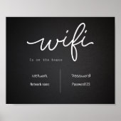 Schwarzweiß-WLAN-Kennwort und Netzwerksignatur Poster (Vorne)