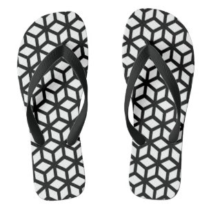 Schwarzweiss-Würfel-Muster Badesandalen