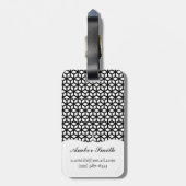 Schwarzweiss-Würfel-Muster Gepäckanhänger (Rückseite vertikal)