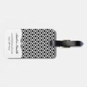 Schwarzweiss-Würfel-Muster Gepäckanhänger (Rückseite horizontal)
