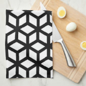 Schwarzweiss-Würfel-Muster Handtuch (Viertel Falte)