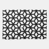 Schwarzweiss-Würfel-Muster Handtuch (Horizontal)
