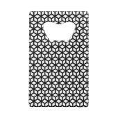 Schwarzweiss-Würfel-Muster Kreditkarten Flaschenöffner (Rückseite)