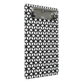 Schwarzweiss-Würfel-Muster Mini Klemmbrett (Schrägansicht)