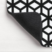Schwarzweiss-Würfel-Muster Mousepad (Ecke)