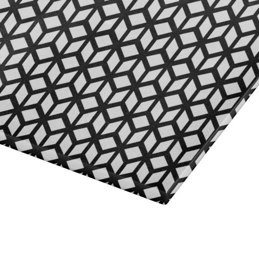 Schwarzweiss-Würfel-Muster Schneidebrett (Ecke)