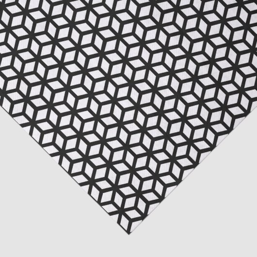 Schwarzweiss-Würfel-Muster Seidenpapier (Ausschnitt)