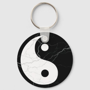 Schwarzweiss-Yin und Yang Schlüsselanhänger