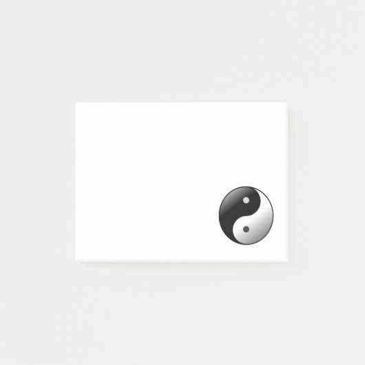 Schwarzweiss-Yin und Yang-Symbol Post-it Klebezettel (Vorderseite)