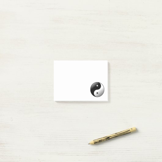 Schwarzweiss-Yin und Yang-Symbol Post-it Klebezettel (Auf Schreibtisch)