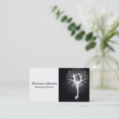 Schwarzweiss-Yin Yang Baum Visitenkarte (Stehend Vorderseite)