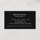 Schwarzweiss-Yin Yang Baum Visitenkarte (Rückseite)