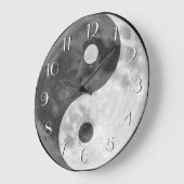 Schwarzweiss-Yin Yang Mond-elegante Zahlen Große Wanduhr (Winkel)