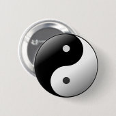 Schwarzweiss-Yin Yang Symbolknopf Button (Vorne & Hinten)