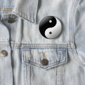 Schwarzweiss-Yin Yang Symbolknopf Button (Beispiel)