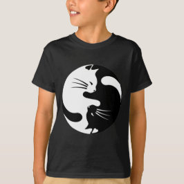 Schwarzweiss-yinyang Katzen T-Shirt