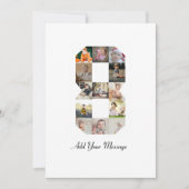 Schwarzweiß-Zahl 8-FotoCollage Ankündigung (Vorderseite)