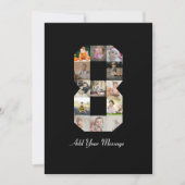 Schwarzweiß-Zahl 8-FotoCollage Dankeskarte (Vorderseite)