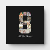 Schwarzweiß-Zahl 8-FotoCollage Fotoplatte (Vorderseite)