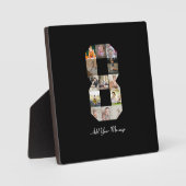 Schwarzweiß-Zahl 8-FotoCollage Fotoplatte (Vorderseite)