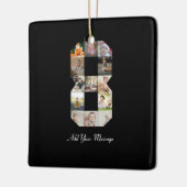 Schwarzweiß-Zahl 8-FotoCollage Keramikornament (Links)