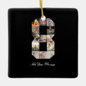 Schwarzweiß-Zahl 8-FotoCollage Keramikornament (Vorderseite)